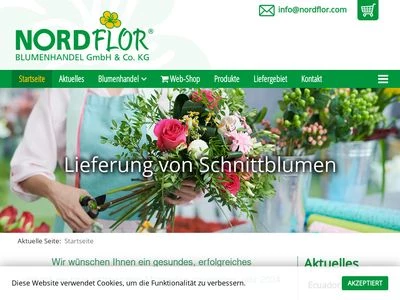 Website von NORDFLOR Blumenhandel Barth GmbH