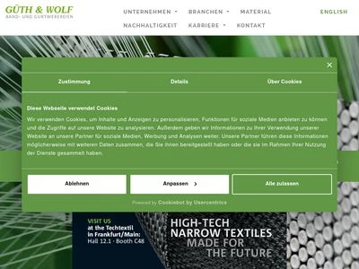 Website von Güth & Wolf GmbH