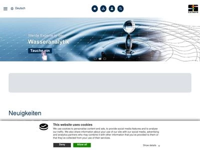 Website von Tintometer GmbH - Lovibond Water Testing