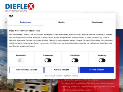 Website von DIEFLEX technische produkte Stefan Seibt e.K.