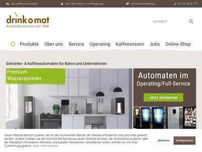 Website von drink o mat Automatenvertrieb GmbH