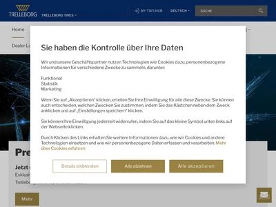 Website von Trelleborg Wheel Systems Germany GmbH