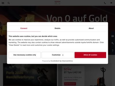 Website von Toyota Material Handling Deutschland GmbH