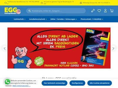 Website von EGG Elektrogroßhandel GmbH