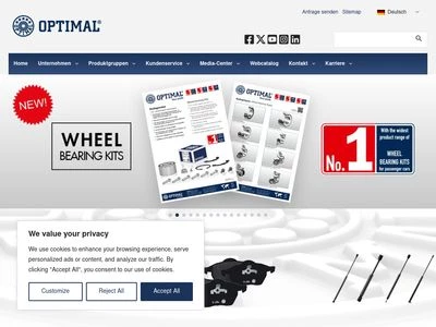 Website von OPTIMAL AG & Co. KG