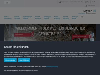 Website von Wilhelm Layher GmbH & Co KG