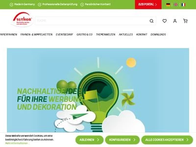 Website von Suthor Papierverarbeitung GmbH & Co KG