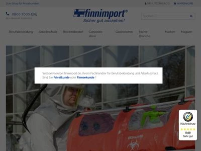Website von Finnimport GmbH