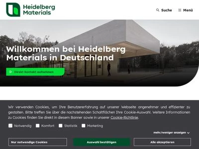 Website von HeidelbergCement AG