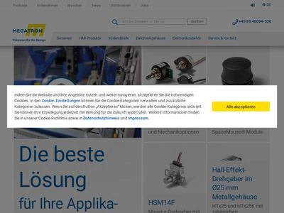 Website von MEGATRON Elektronik GmbH & Co. KG