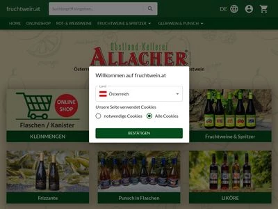 Website von Obstland-Kellerei Allacher GmbH & Co KG