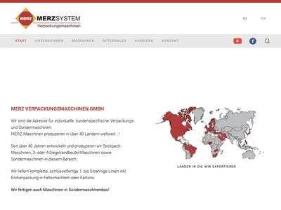 Website von Merz Verpackungsmaschinen GmbH