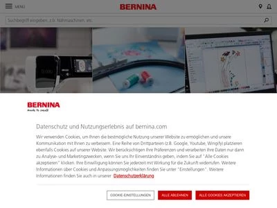 Website von Bernina International AG