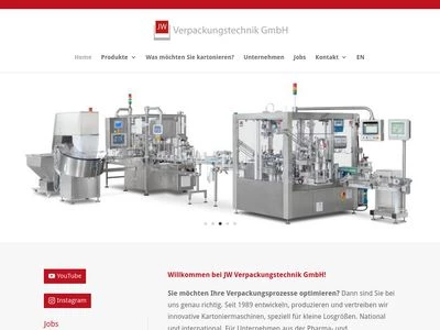 Website von JW Verpackungstechnik GmbH