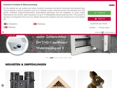 Website von AKAH - Albrecht Kind GmbH