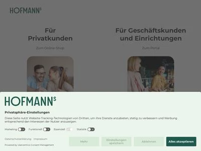 Website von Hofmann Menü-Manufaktur GmbH