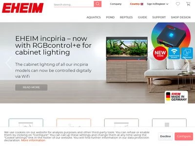 Website von EHEIM GmbH & Co. KG