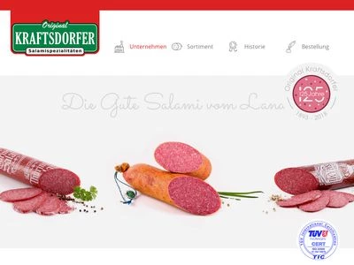 Website von Kraftsdorfer  Fleischwaren GmbH