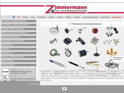 Website von Zimmermann Norm- und Verbindungstechnik GmbH
