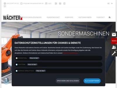 Website von Wächter Packautomatik GmbH & Co. KG