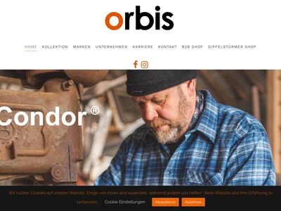 Website von orbis Textil GmbH & Co. KG