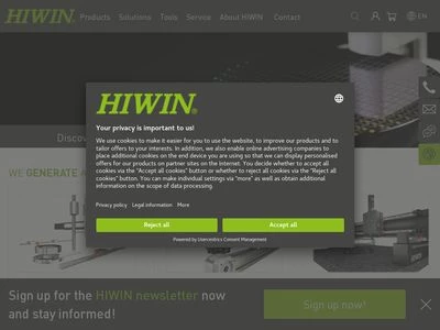Website von HIWIN GmbH