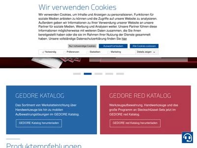 Website von GEDORE Werkzeugfabrik GmbH & CO.KG