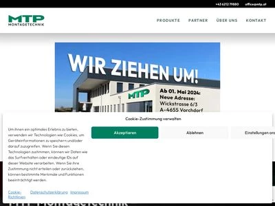 Website von MTP Montagetechnik GmbH