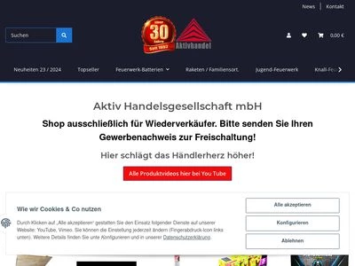 Website von Aktiv Handelsgesellschaft mbH