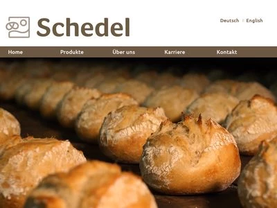 Website von Schedel Der ökologische Backspezialist GmbH
