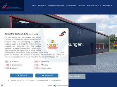 Website von HTS Industriebau GmbH
