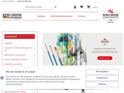 Website von KOH-I-NOOR Deutschland GmbH