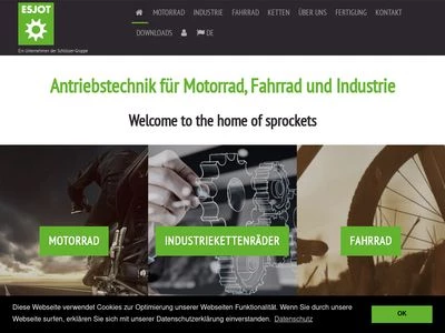 Website von ESJOT Antriebstechnik GmbH