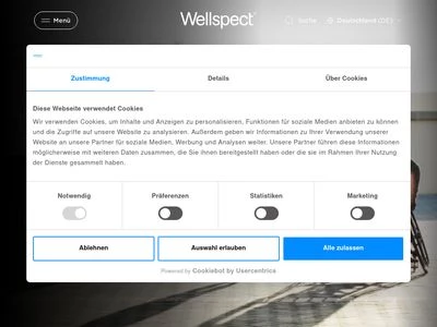 Website von Wellspect Healthcare - Dentsply IH GmbH 