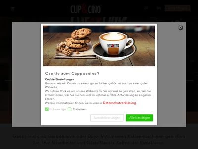 Website von CUP&CINO Kaffeesystem-Vertrieb GmbH & Co. KG