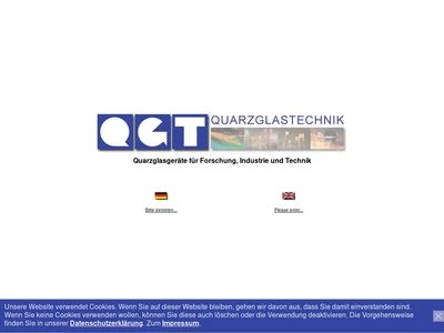 Website von QGT Quarzglastechnik GmbH & Co. KG
