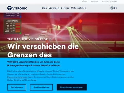 Website von VITRONIC Dr.-Ing. Stein Bildverarbeitungssysteme GmbH