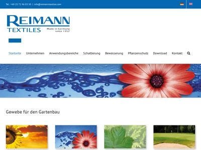 Website von REIMANN Spinnerei und Weberei GmbH