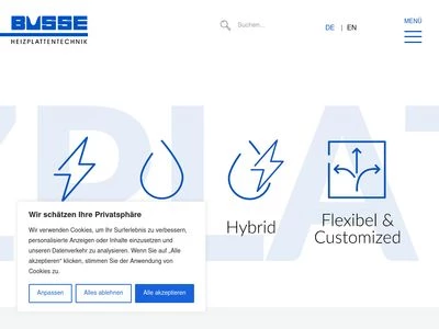 Website von Busse Heizplattentechnik GmbH