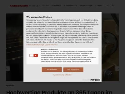 Website von Kabelwerk Meissen GmbH