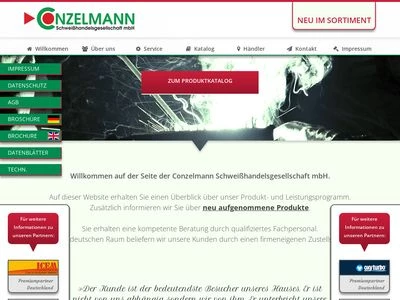 Website von Conzelmann Schweißhandelsgesellschaft mbH