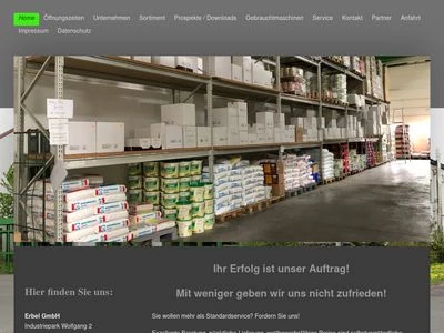 Website von Erbel GmbH