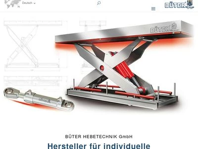 Website von Büter Hebetechnik GmbH