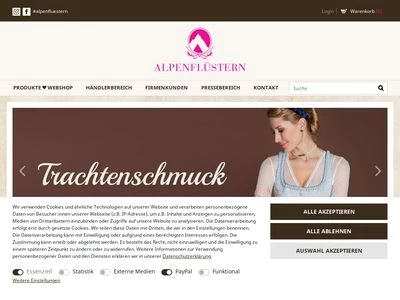 Website von Alpenflüstern -  Crea & Merce GmbH