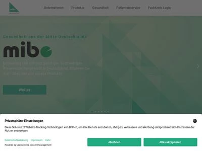 Website von mibe GmbH Arzneimittel