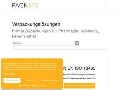 Website von PACKSYS GmbH