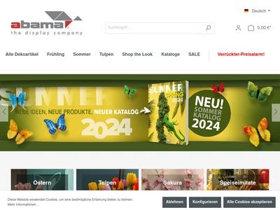 Website von abama Display GmbH