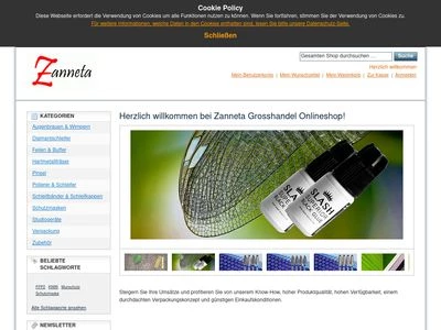 Website von Zanneta GmbH