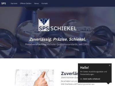 Website von SPS Schiekel Präzisionssysteme GmbH