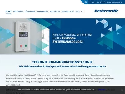 Website von tetronik Kommunikationstechnik GmbH